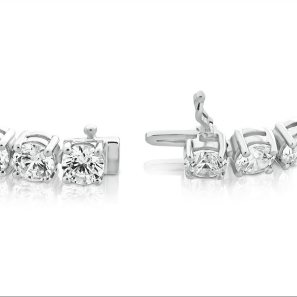 NEW 925 Sterling Silver Round CZ White Diamond Tennis Bracelet 7.25" - Picture 16 of 16